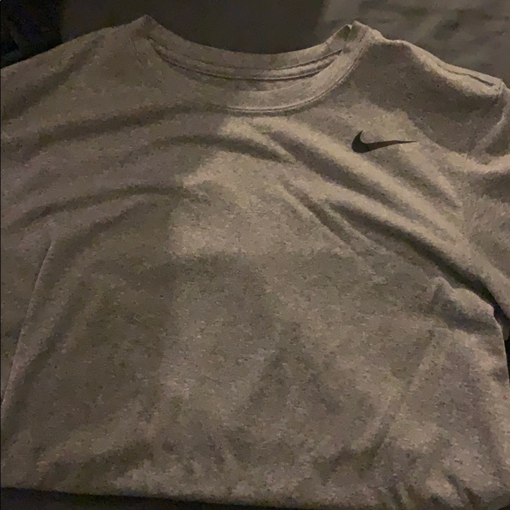 Grey Nike workout performance shirt